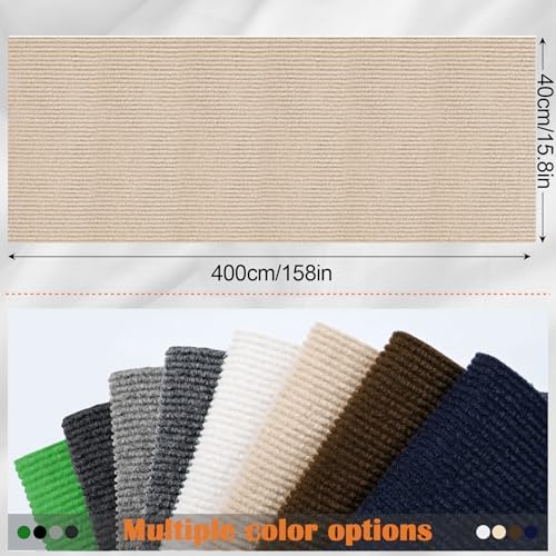 Cat Scratch Furniture Protector - 158" x 15.8" Trimmable Self-Adhesive Cats Claws Scratch Pads, DIY Cat Climbing Couch Protector for Scratch Post Cat Tree Replacement Indoor (Khaki) - Image 2