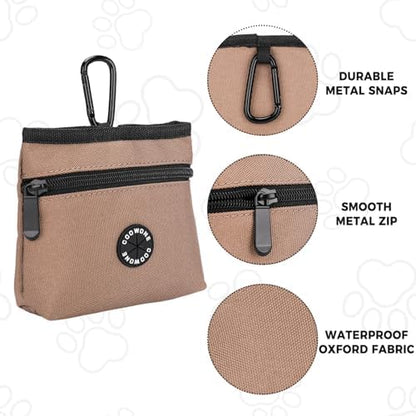 Dog Treat Pouch with Pet Training Clicker, Detachable Dog Puppy Training Treat Bag, 900D Oxford Cloth Magnetic Closure Small Dog Walking Bag for Travel or Outdoor Use (Coffee) - Image 3