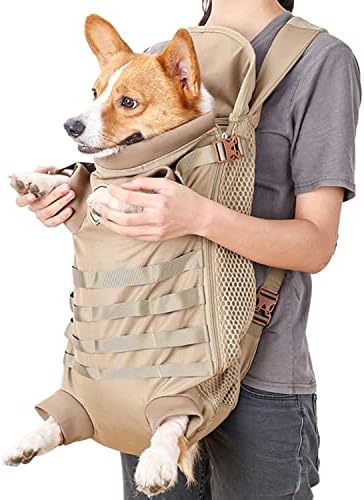 FLAdorepet Tactical Dog Backpack Carrier Front Back Bag for Medium Dogs,L by FLAdorepet