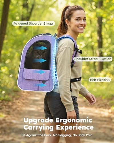 pecute Cat Backpack Expandable, Cat Carrier with Breathable Window - Image 6