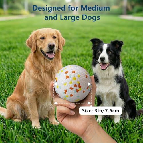 Dog Ball Toys Dog Tennis Ball for Aggressive Chewers Indestructible Bouncy Lightweight Water Toy Fetch Ball for Large Medium and Small Dog - Image 3