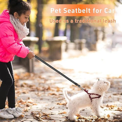 Seyezo Dog Car Seat Belt for Car, 2 Piece Set Retractable Dog Car Harness Adjustable Reflective Dog Seatbelt for Vehicle Headrests, Dog Safety Restraint Seatbelt Heavy Duty& High Elastics, Black - Image 5
