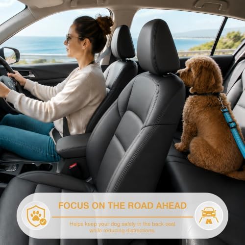 Dog Seat Belt for Car 2 Pack, 3-in-1 Adjustable-Length Bungee Tether - Image 2