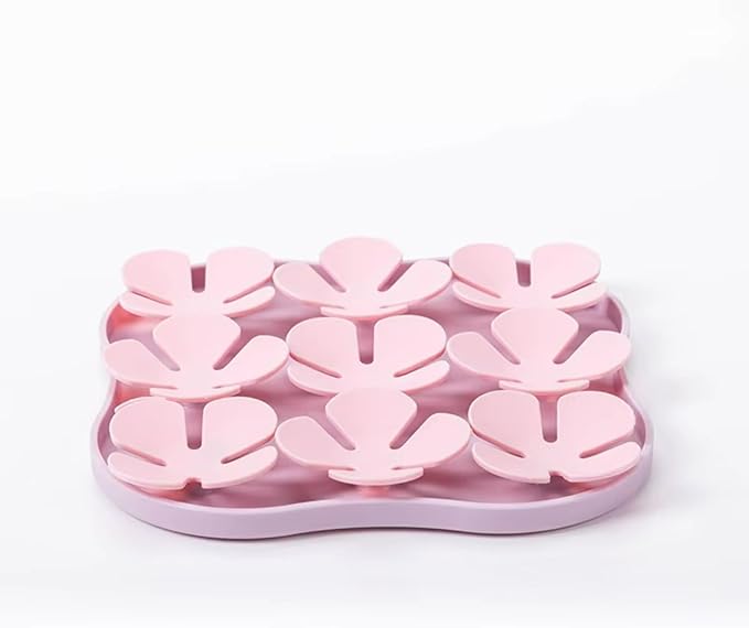 Cat Dog Slow Feeder Set Lucky Clover Lick Mat & Pineapple Puzzle Toy Food Grade Silicone Easy to Clean Anti-Slip Base Pet Accessories (Mat-5 2pcs)