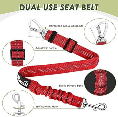 SlowTon Dog Seatbelt, 2 Pack Adjustable Heavy Duty Dog Safety Seat Belt - Image 2