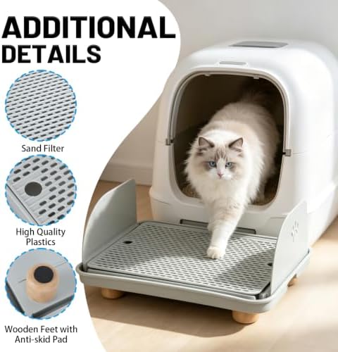 Litter Box Step, Cat Litter Box Ramp/Catcher with Splash-Proof Side Baffles - Image 4