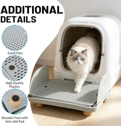 Litter Box Step, Cat Litter Box Ramp/Catcher with Splash-Proof Side Baffles - Image 4