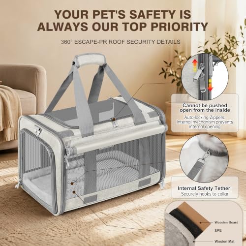 Soft Sided Cat Carrier for Anxious Pets with Privacy Roller Blinds - Image 7