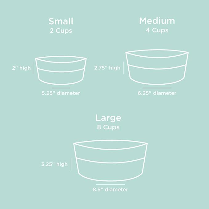 Waggo Dipper Ceramic Dog Bowl for Small and Large Breeds - Heavyweight and Durable Pet Food and Water Dish Crock, Dishwasher Safe, Modern (Mint, Medium)