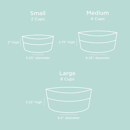 Waggo Dipper Ceramic Dog Bowl for Small and Large Breeds - Heavyweight and Durable Pet Food and Water Dish Crock, Dishwasher Safe, Modern (Mint, Medium)