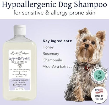 Bobbi Panter Hypoallergenic Dog Shampoo Honey, Aloe Vera, Chamomile & Rosemary – Dye & Fragrance Free Natural Formula for Sensitive & Allergy Skin, Tear-Free, 30:1 Concentrate, Made in USA, 14 oz - Image 2