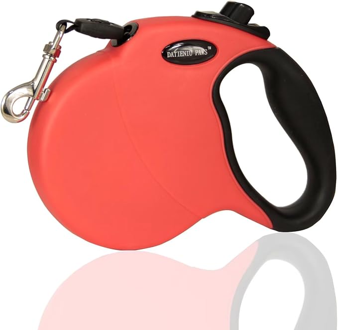 Retractable Dog Leash Hands-Free Adjustable Length 13ft with Safety Lock Durable Nylon Belt for Small Medium Large Dogs Easy Walk Training Portable Dog Leash Red S
