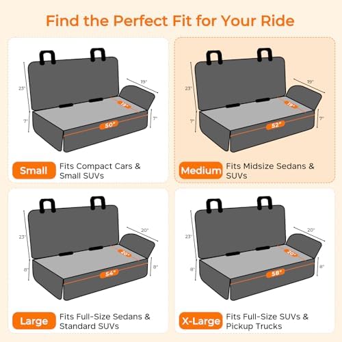 URPOWER Dog Car Seat Cover for Back Seat, Waterproof Car Seat Protector - Image 3
