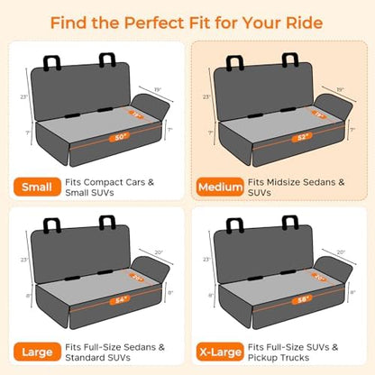 URPOWER Dog Car Seat Cover for Back Seat, Waterproof Car Seat Protector - Image 3