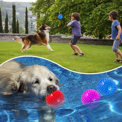 4 Pack 4.5” Squeaky Dog Balls for Large and Medium Dogs, Spiky Dog Toy Balls for Aggressive Chewers - Image 6