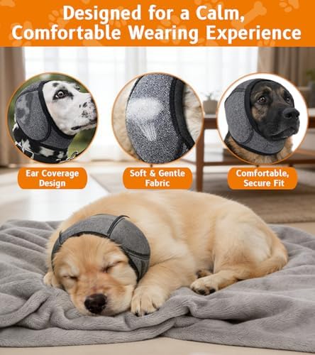 Dog Ear Covers, Elastic Wrap for Noise-Sensitive Dogs, Medium 14-19 Inch - Image 6