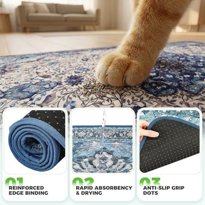 Hompet Cat Litter Mat 2 Pack, 24x60 Large Machine Washable Trapping Mats for Cats, Super Absorbent & Urine-Proof Cat Litter Box Mat for Floor, Waterproof & Non Slip Kitty Litter Rug - Image 5