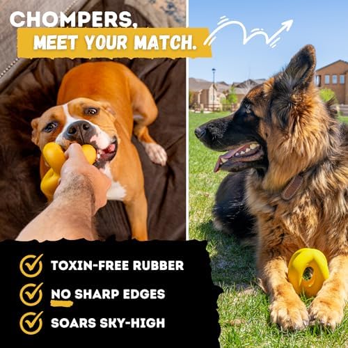 Indestructible Dog Ball - Lifetime Replacement - Durable Dog Toy for Aggressive Chewers - Safe, Non-Toxic Natural Rubber - Chew, Tug & Fetch - Tough, Heavy Duty Chew Toy - 4” (Softball Size) - Image 4