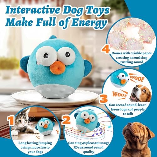 GUKCO Interactive Dog Toys, Moving Ball Toy with Jumping & Music (Puffer) - Image 4