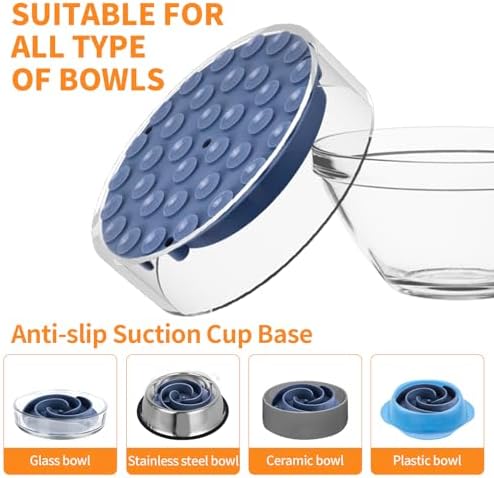 Slow Feeder Dog Bowls Insert, Bestalk Soft Silicone Slow Eating Feeder Insert with Suction Cups for Small, Medium and Large Dogs, Fit into Basic and Elevated Dog Bowls, Dark Blue - Image 6