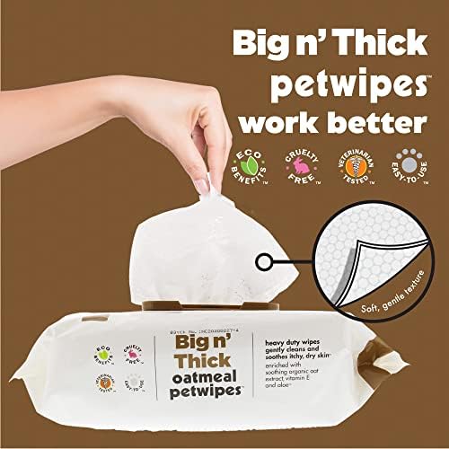 Petkin Pet Wipes for Dogs and Cats, 200 Wipes (Large) – Oatmeal Pet Wipes for Dogs and Cats – Soothes Itchy Dry Skin and Cleans Ears, Face, Butt, Body and Eye Area – 2 Packs of 100 Wipes - Image 4