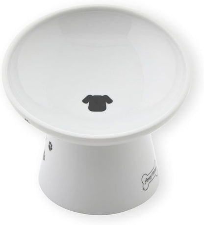 Necoichi Raised Dog Food Bowl, Elevated, for Dogs and Cats, Pets Feeding Feeder Non-Slip for Small Dogs Dishwasher and Microwave Safe, No.1 Seller in Japan! (Dog, Extra Wide Tilted)