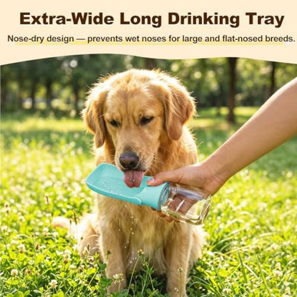 Foldable Dog Water Bottle, 12 oz Leak Proof Portable Dispenser (Green) - Image 2