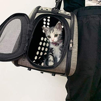 PetLike Airline Approved Pet Carrier Soft Sided Collapsible Travel Bag for Cats & Small Dogs (Blue, Linen) - Image 5