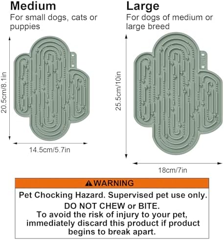 OHMO Lick Mat for Dogs&Cats, Cactus Shape, 2pcs, Camo&Sage Green - Image 3