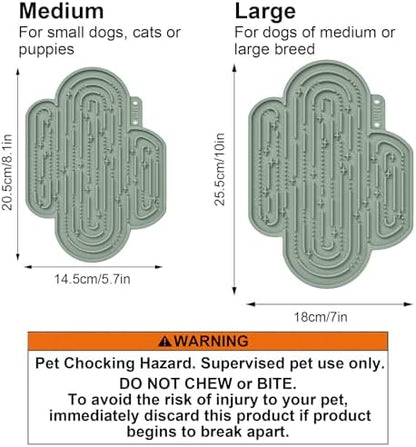 OHMO Lick Mat for Dogs&Cats, Cactus Shape, 2pcs, Camo&Sage Green - Image 3
