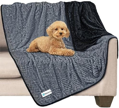 PetAmi Waterproof Dog Blanket, Leakproof Puppy Blanket, 40x60 Black Gray by PetAmi