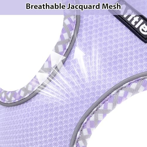 AIITLE Tiny Dog Harness and Leash Set, Step-in Vest for Puppy, Purple XXXS - Image 5