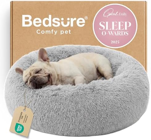 Bedsure Calming Dog Bed Medium Size Dog Donut Washable Pet Bed,30ins by BEDSURE
