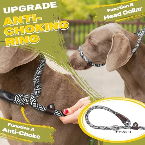 Fida Durable Slip Lead Dog Leash, 6 FT x 1/2" Dog Training Leash, Grey - Image 3