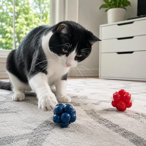 SPOT Atomic Rubber Bouncing Balls - Play Toy for Cats and Kittens, Bumpy Shape Makes Playing More Fun, Great to Keep Cats Entertained and Exercised - 1.5 inch, 2-Pack - Image 6