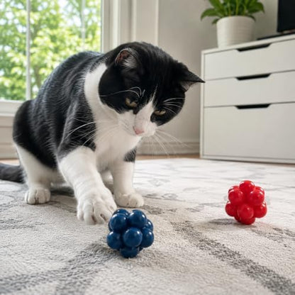 SPOT Atomic Rubber Bouncing Balls - Play Toy for Cats and Kittens, Bumpy Shape Makes Playing More Fun, Great to Keep Cats Entertained and Exercised - 1.5 inch, 2-Pack - Image 6