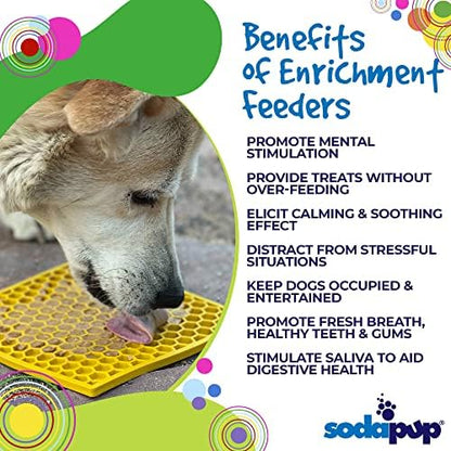 SodaPup Honeycomb eMat – Durable Lick Mat Feeder Made in USA from Non-Toxic, Pet-Safe, Food Safe Rubber for Mental Stimulation, Avoiding Overfeeding, Fresh Breath, Digestive Health, Calming, & More - Image 4