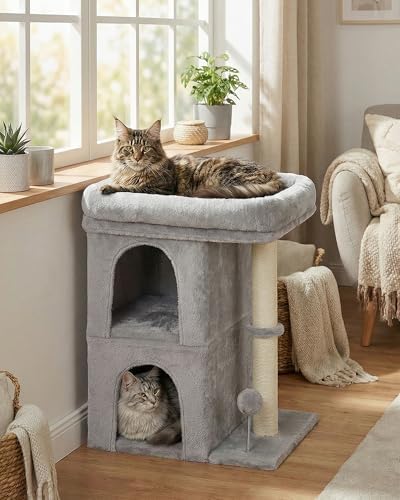 Aechonow Cat Tree for Large Cat,2 Cozy Cat Condo House for Large & Fat Cats - Image 2
