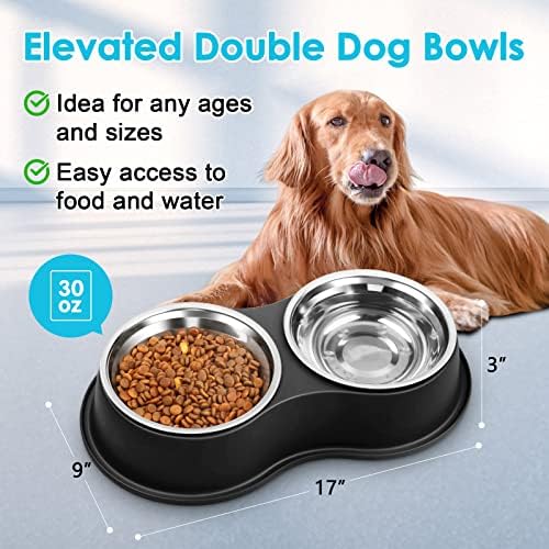 Epetslove Stainless Steel Dog Bowls Double Non-Slip Dog Water and Food Bowl - Image 2