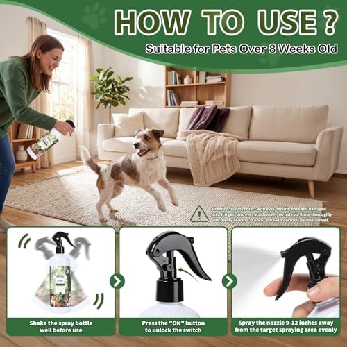 Pet Odor Deodorizer Spray,16.9 Fl Oz & Two 3.4 Fl Oz Mini Bottles - Dog Deodorizing Spray Natural Forest Scent Pet Odor Neutralizer for Smelly Dogs for Home Pets Potty Furniture - Image 7