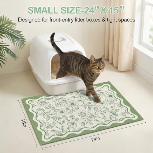 Glittme Cat Litter Mat, 24"x15" Non-Slip Washable Trapping Mat for Cats - Image 6