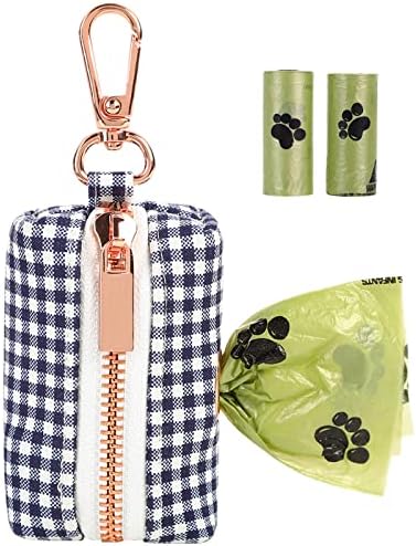 ARING PET Dog Waste Bag Dispenser, Cotton Doggy Poop Bags Holders Attach to Any Leashes, Portable Washable flamingo Pet Waste Pouch Dispenser with Metal Zipper by ARINGPET