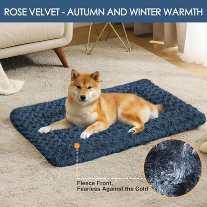 Dog Crate Pad Washable Cat Dog Pet Bed for Crate kennel Large Mat 36in Blue - Image 5