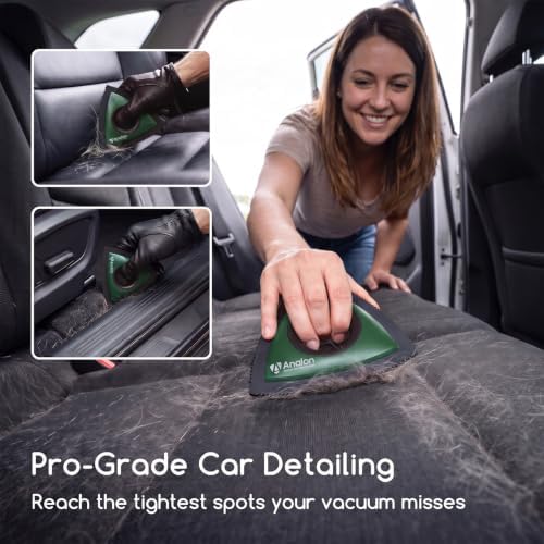 Analan Mini Pet Hair Remover for Car Detailing Dog Hair Tool Brush(Green) - Image 2