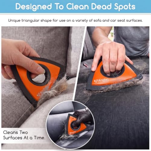Analan Mini Pet Hair Remover for Car Detailing Dog Hair Tool Brush(Orange) - Image 4