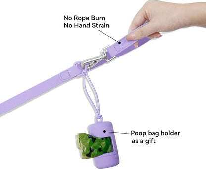 Waterproof Dog Leash with Poop Bag Holder, 5FT/6FT Adjustable Length with 2 Swivel Hooks, Odor-Free & Easy-Clean Dog Lead for Large Medium Small Dogs