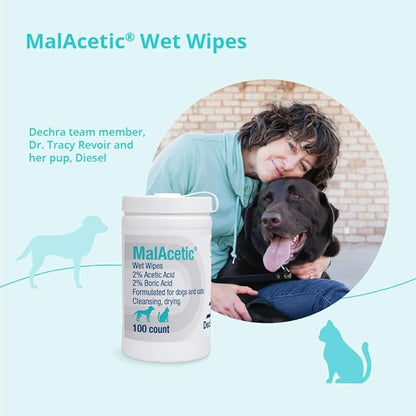 MalAcetic Wet Wipes for Dogs and Cats 100 Count