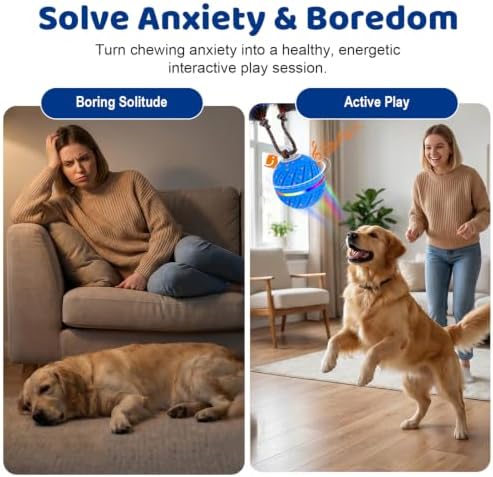 Smart Interactive Dog Toys Ball for Aggressive Chewers Medium Large,E-TPU - Image 2