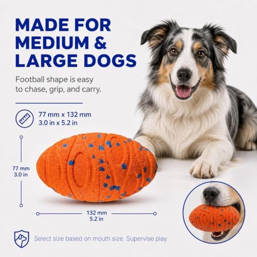 Interactive Dog Ball for Medium & Large Dogs, E-TPU Football Toy - Image 7