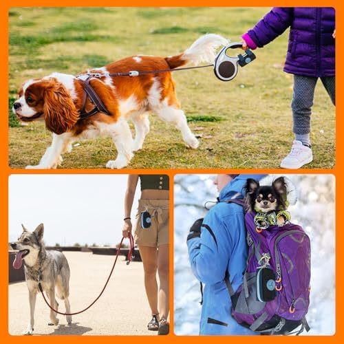 Dog Poop Bag Holder for Leash, Large-Capacity Canvas Pouch, Black - Image 2